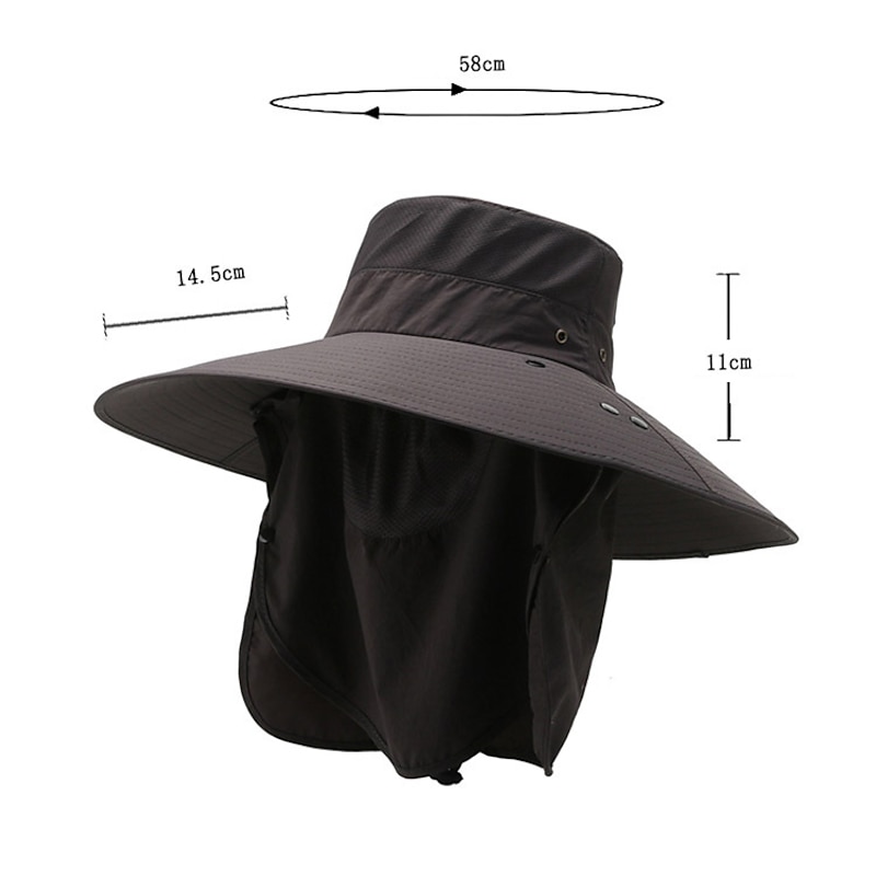 Sun Hat Bucket Hat Fishing Hat Hat UV Sun Protection Sunscreen Quick Dry Summer Spring Wide Brim with Face Cover & Neck Flap Men's Women's Fishing Activity4