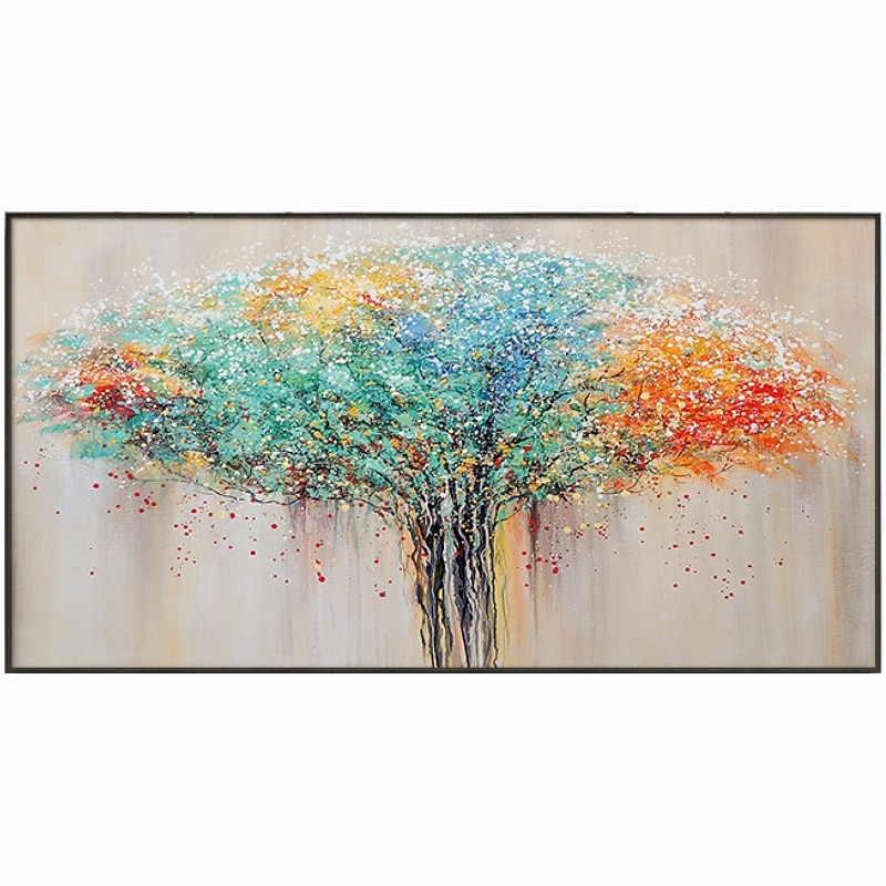 Handmade Hand Painted Oil Painting Wall Art Colorful Tree Home Decoration Decor Rolled Canvas No Frame Unstretched2