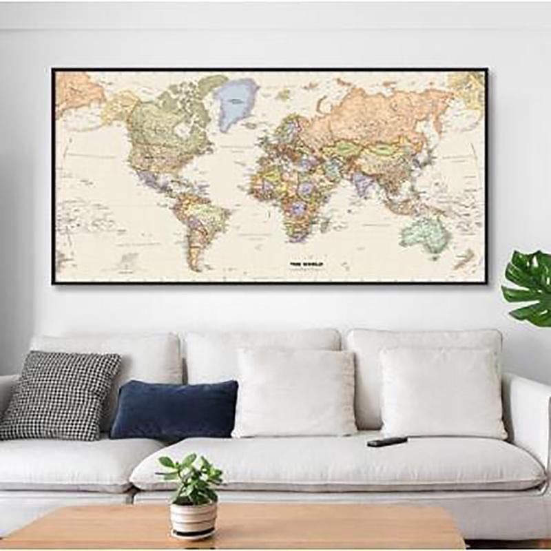 1 Panel Map Prints Posters/Picture Color Map Modern Wall Art Wall Hanging Gift Home Decoration Rolled Canvas No Frame Unframed Unstretched Multiple Size