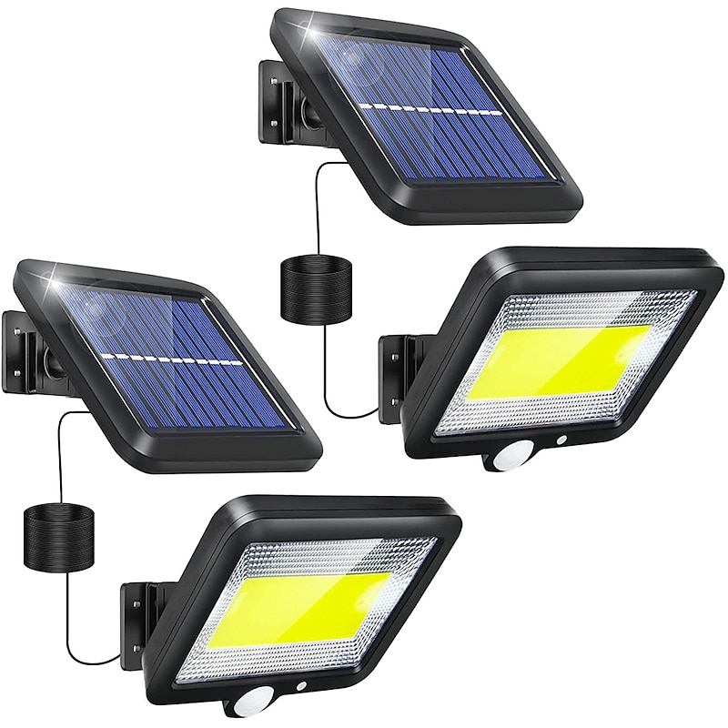 LED Flood Lights Split Solar Lamp Outdoor Motion Sensor LED Solar Floodlight Outdoor Safety Solar Lamp Waterproof 3 Lighting Modes Including 16.4 Feet (about 5 meters) Cable Suitable for Garden Yard Garage3