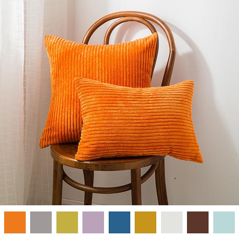 Decorative Toss Pillows Fall Throw Pillow Covers Simple Northern Europe Short Plush Solid Colored Home Office Pillow Case Cover Living Room Bedroom Sofa Cushion Cover Pink Blue Sage Green