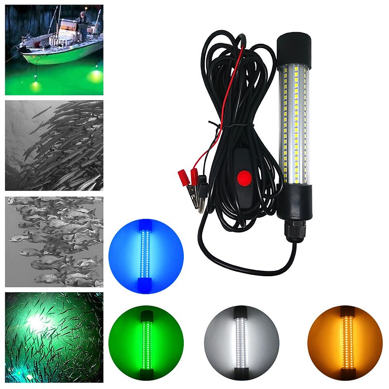 Underwater Fishing Light Submersible Fish Finder Lamp COB LED Innovative Compact Design with 5M Cable 1Pc