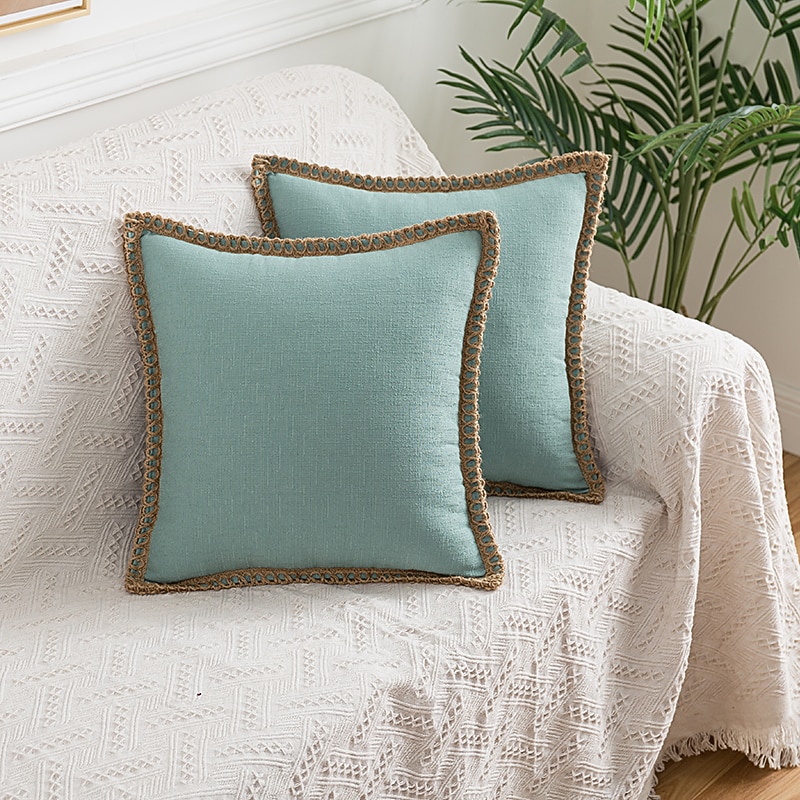 Coolest Pillows Decorative Toss Pillows Throw Pillow Cover Tufted Farmhouse Best Pillow Case for Bedroom Livingroom Pink Blue Sage Green Purple Yellow Burnt Orange 10