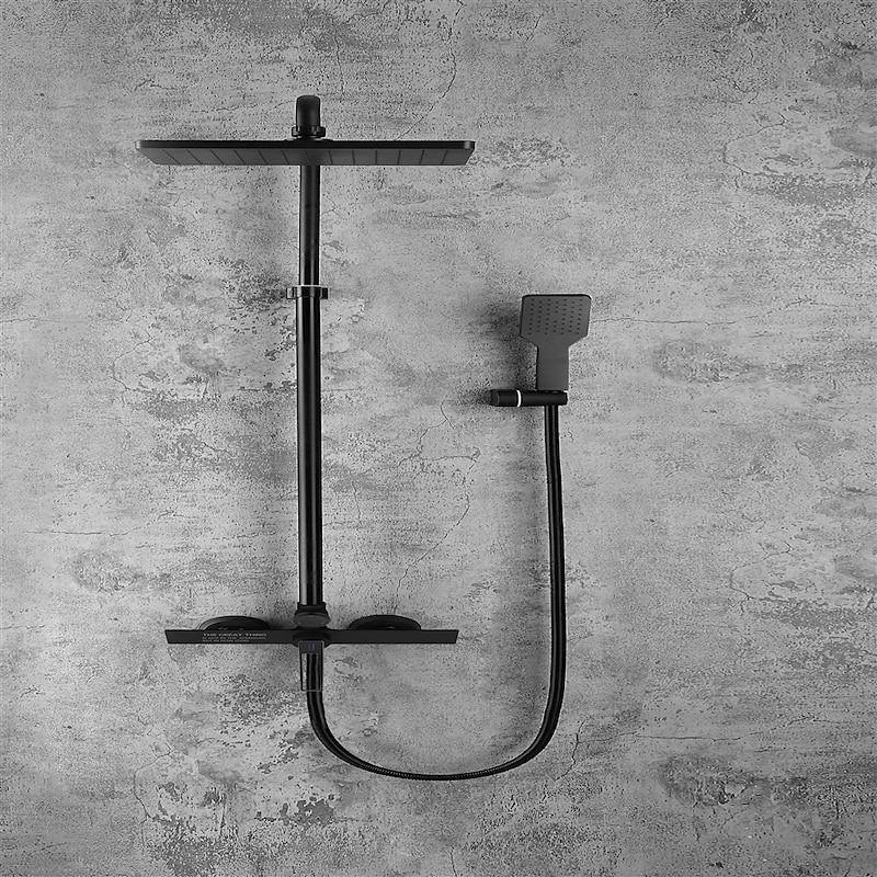 Shower Faucet,Shower System Set - Handshower Included Contemporary Chrome / Electroplated / Painted Finishes Mount Outside Ceramic Valve Bath Shower Mixer Taps2