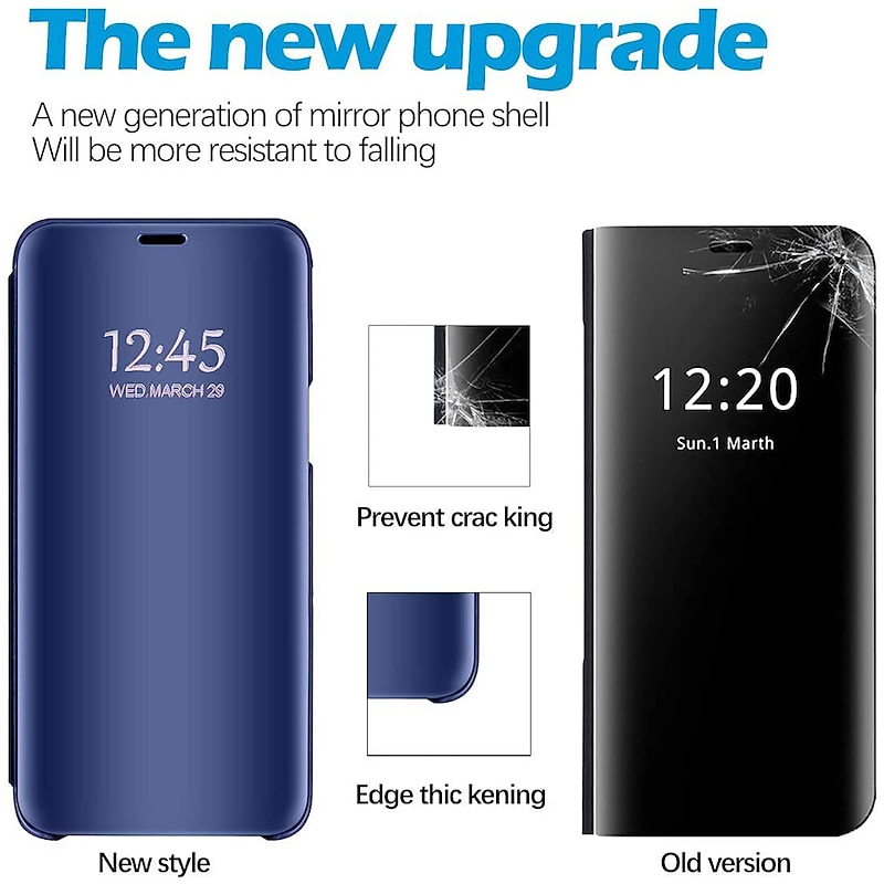 Phone Case For Samsung Galaxy S24 S23 S22 Plus  Ultra S21 FE A73 A33 A52 Full Body Case Flip with Stand Holder Flip Mirror PC PU Leather4