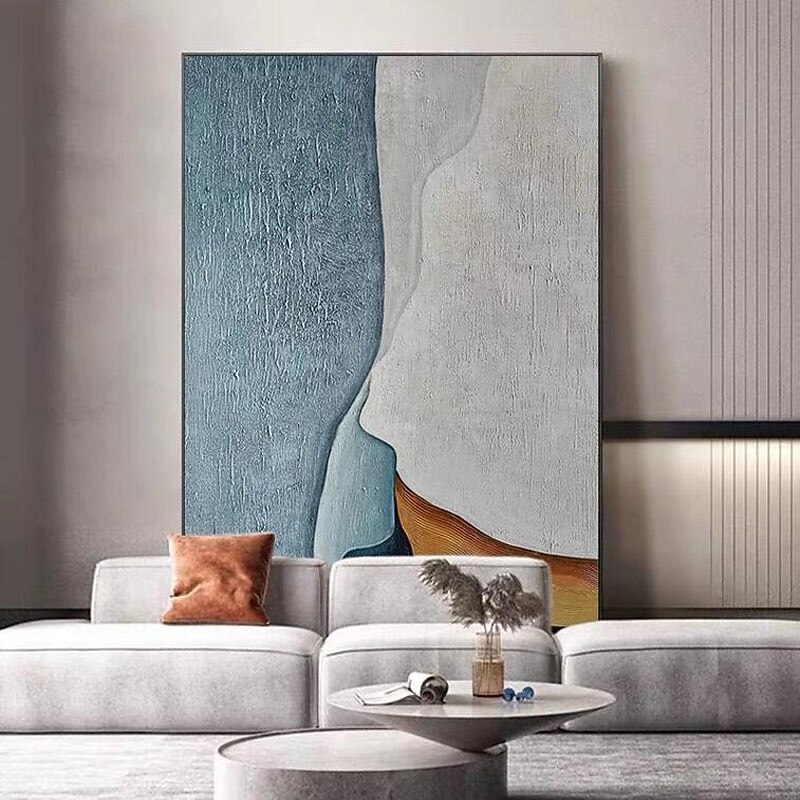 Handmade Hand Painted Oil Painting Wall Art Modern Abstract Blue Painting Canvas Paintings Home Decoration Decor Rolled Canvas No Frame Unstretched3