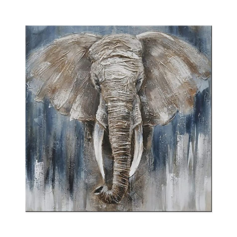 Handmade Oil Painting Canvas Wall Art Decoration Modern Animal Texture Elephant for Home Decor Rolled Frameless Unstretched Painting3