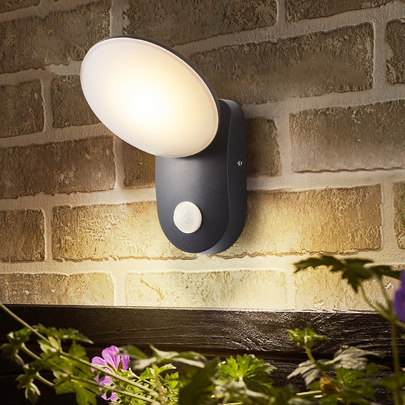 12W Motion Sensor Outdoor Wall Light LED Control Automatic Switch Outdoor Waterproof Floodlight Garden Corridor Terrace Outdoor Indoor Doorway Dual-purpose AC85-265V2