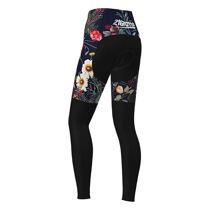 Women's Graphic Patterned Floral Botanical Ugly Christmas Cycling Tights Bike Pants Tights Mountain Bike MTB Road Bike Cycling Sports Thermal Warm 3D Pad Quick Dry Reflective Strips Black Red 18
