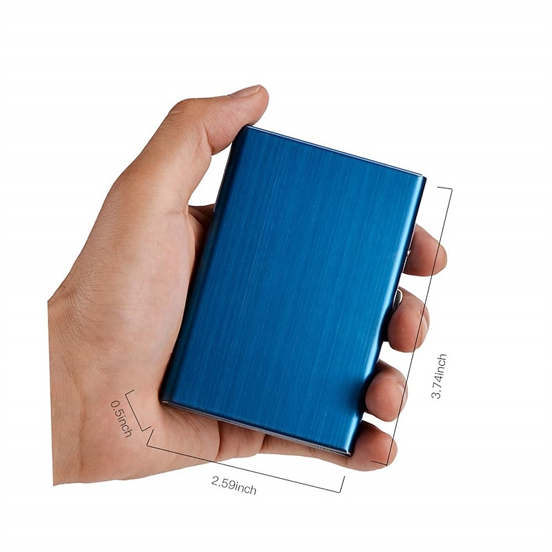 Credit Card Holder Stainless Steel Credit Card Case Metal ID Card Holder RFID Wallets Business Card Holder for Women or Men3