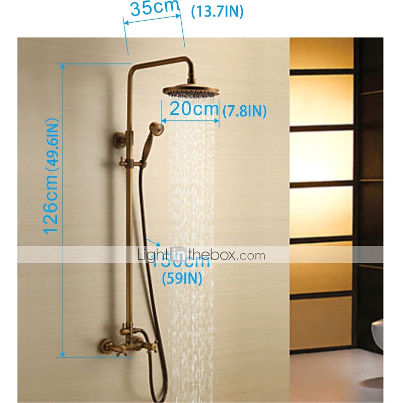 Shower Faucet,Shower System Set,Rainfall Shower System Ceramic Valve Two Handles Three Holes Bath Shower Mixer Taps with Hot and Cold Switch3