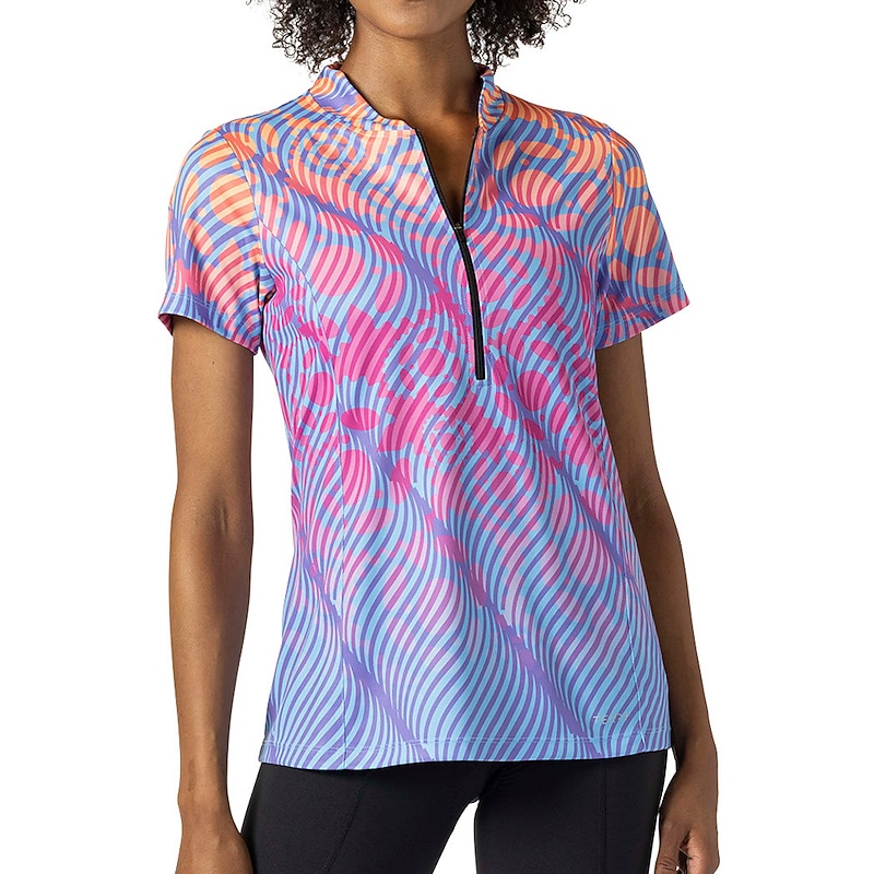 Women's Cycling Jersey Stripes Short Sleeve Bike Jersey Top with 3 Rear Pockets Mountain Bike MTB Road Bike Cycling Quick Dry Reflective Strips Back Pocket Moisture Wicking Sports Yellow Pink Blue2