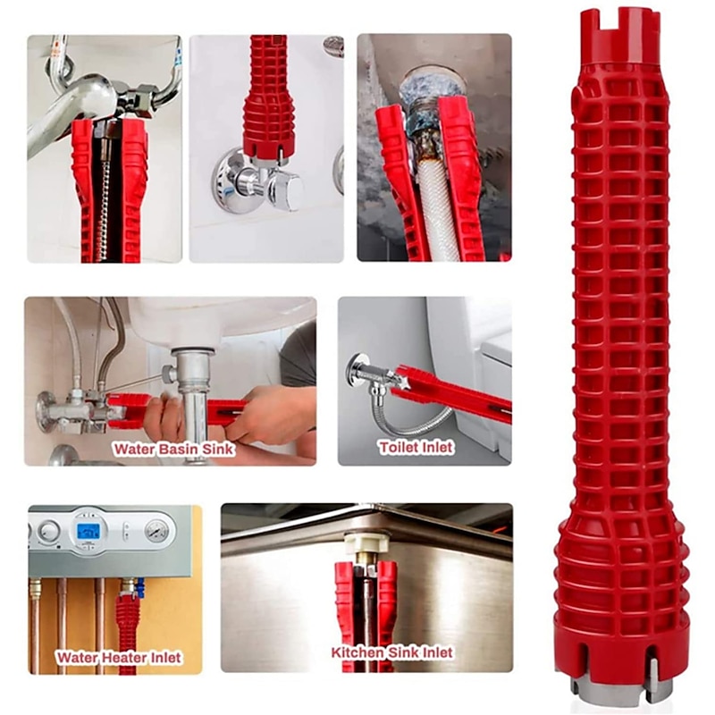 Three Head Sink wrench multifunctional bathroom plumbing installation tool household water pipe faucet maintenance and disassembly tool3