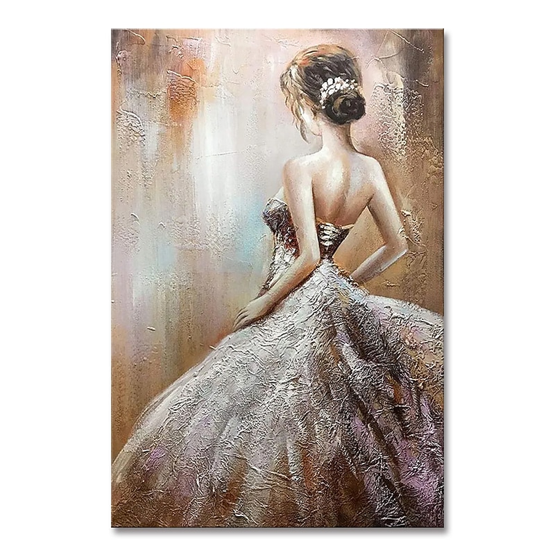 Mintura Handmade Figure Oil Painting On Canvas Wall Art Decoration Modern Abstract Girl Picture For Home Decor Rolled Frameless Unstretched Painting3