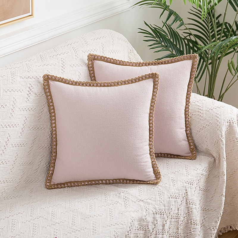 Coolest Pillows Decorative Toss Pillows Throw Pillow Cover Tufted Farmhouse Best Pillow Case for Bedroom Livingroom Pink Blue Sage Green Purple Yellow Burnt Orange 7