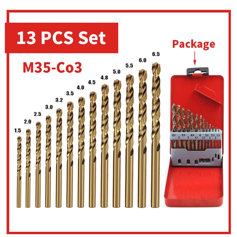 High Quatity HSS-Co M35 Cobalt Straight Shank Twist Drill Bit Power Tools Accessories for Metal Stainless Steel Drilling4