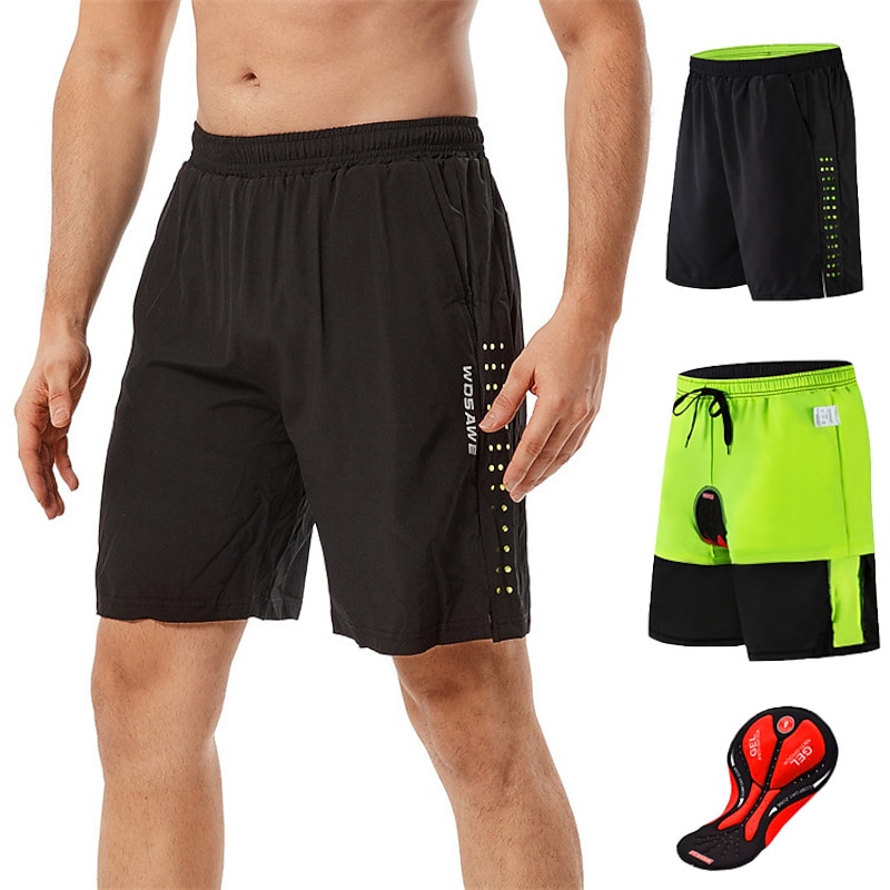 WOSAWE Men's Solid Colored Pocket Cycling MTB Shorts Downhill Shorts Bike Shorts Bike Padded Shorts / Chamois MTB Shorts Race Fit Mountain Bike MTB Road Bike Cycling Sports 3D Pad Quick Dry Moisture