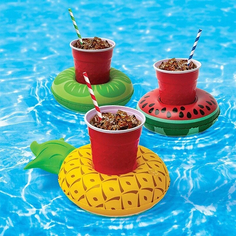 Mini Water Coasters Floating inflatable cup holder Swimming pool drink float toy inflatable circle Pool Coasters Swan Flamingo 15PCS3