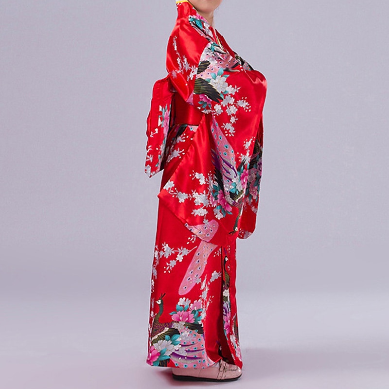 Girls' Yukata Robe Kimono Japanese Traditional Masquerade Kid's Kimono Coat Waist Belt Party2