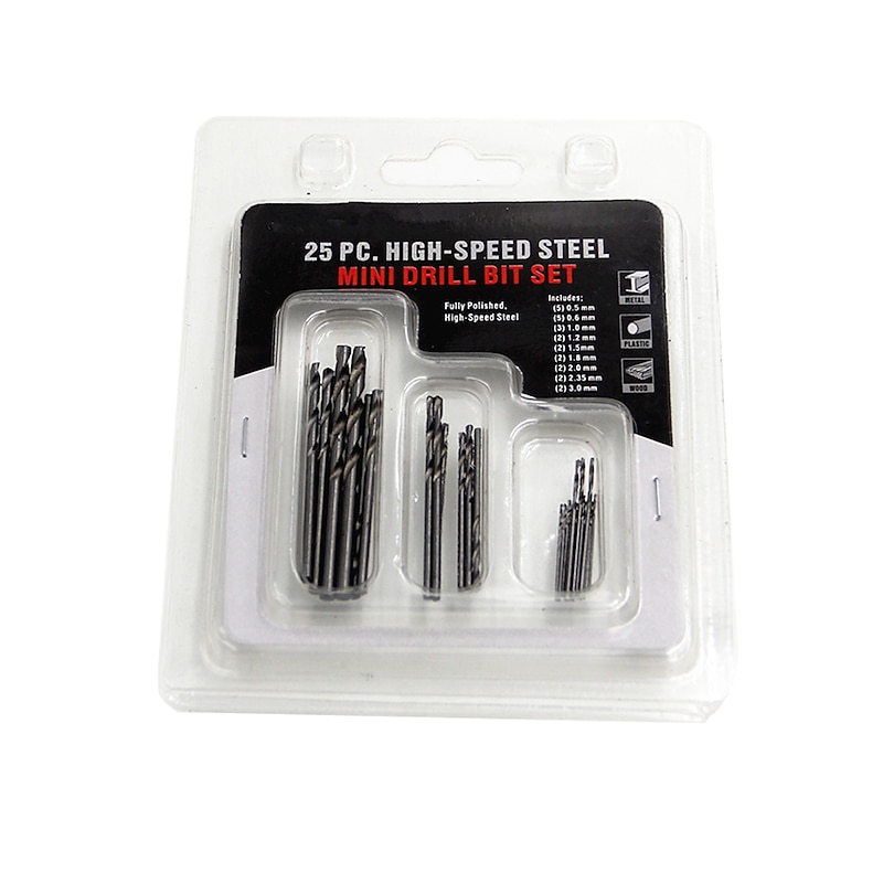 25pcs Mini High Speed White Steel Twist Drill HSS Bit Set For Dremel Rotary Tool