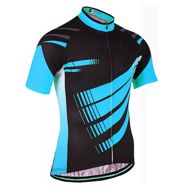 Men's Cycling Jersey Geometric Geometry Short Sleeve Bike Jersey Top with 3 Rear Pockets Mountain Bike MTB Road Bike Cycling Quick Dry Reflective Strips Back Pocket Moisture Wicking Sports Yellow Red4