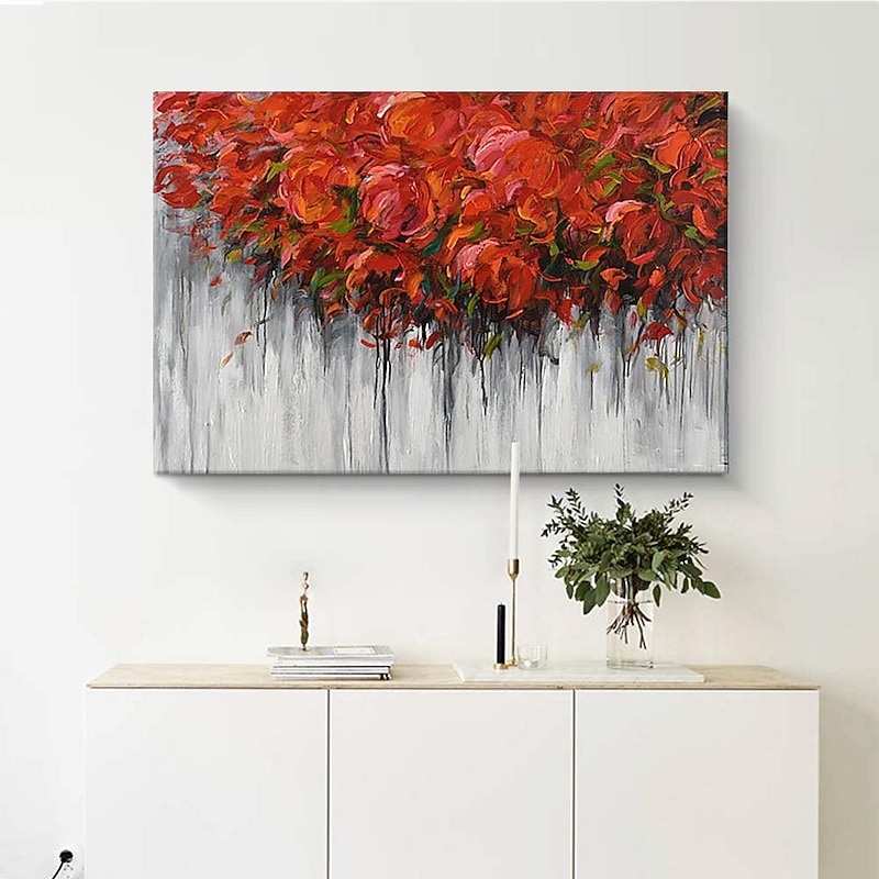 Handmade Oil Painting Canvas Wall Art Decoration Modern Abstract  Rose Flower for Home Decor Rolled Frameless Unstretched Painting