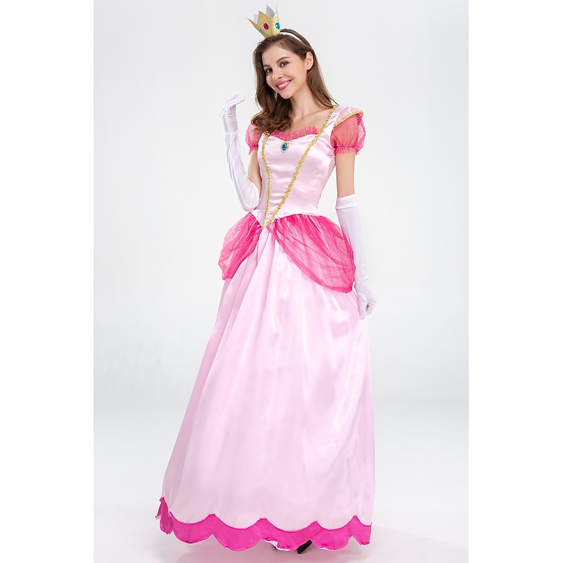 Fairytale Princess Peach Cosplay Costume Vacation Dress Sweet Movie Cosplay for Women's Adults' Masquerade Bachelorette Party4