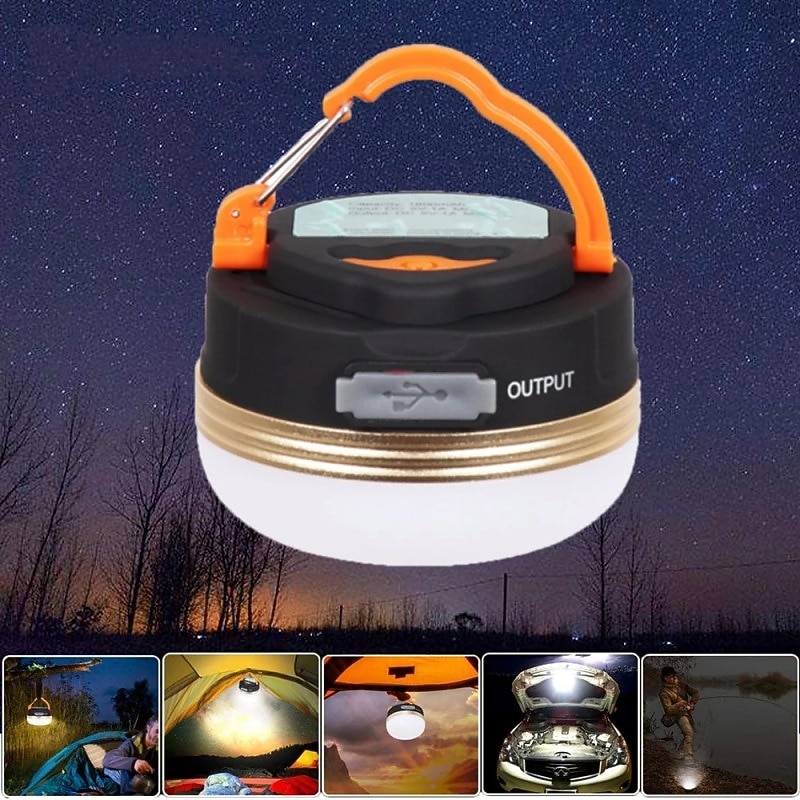 LED Camping Lantern Hanging Tent Light Outdoor Portable 5W Mini Electric Lantern Flashlight for Camping Hiking Fishing Hurricane Emergency