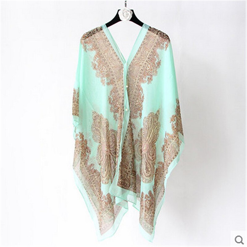 Fashion Women Scarf Shawl Poncho Printed Sunscreen Scarf Sun Protection Shawl Beach Shawl Bikini Cover Soft Comfortable3