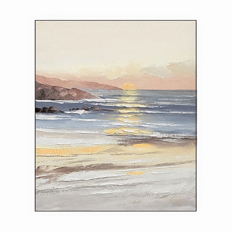 Handmade Hand Painted Oil Painting Wall Art Ocean Sunrise Landscape Home Decoration Decor Rolled Canvas No Frame Unstretched3