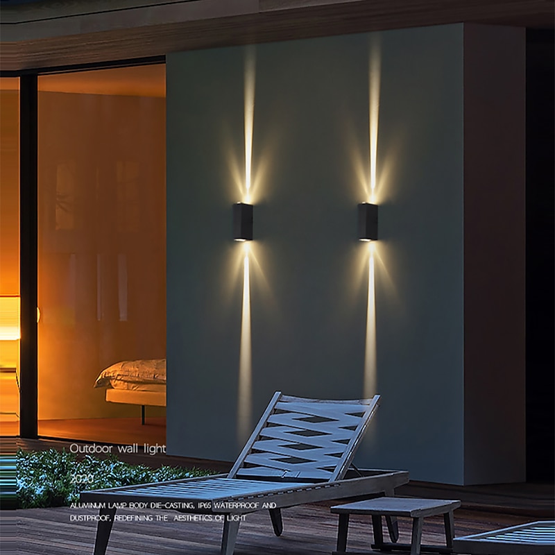 LED Outdoor Wall Lights Indoor Wall Lights Living Room Outdoor Aluminum Wall Light IP65 110-120V 220-240V4