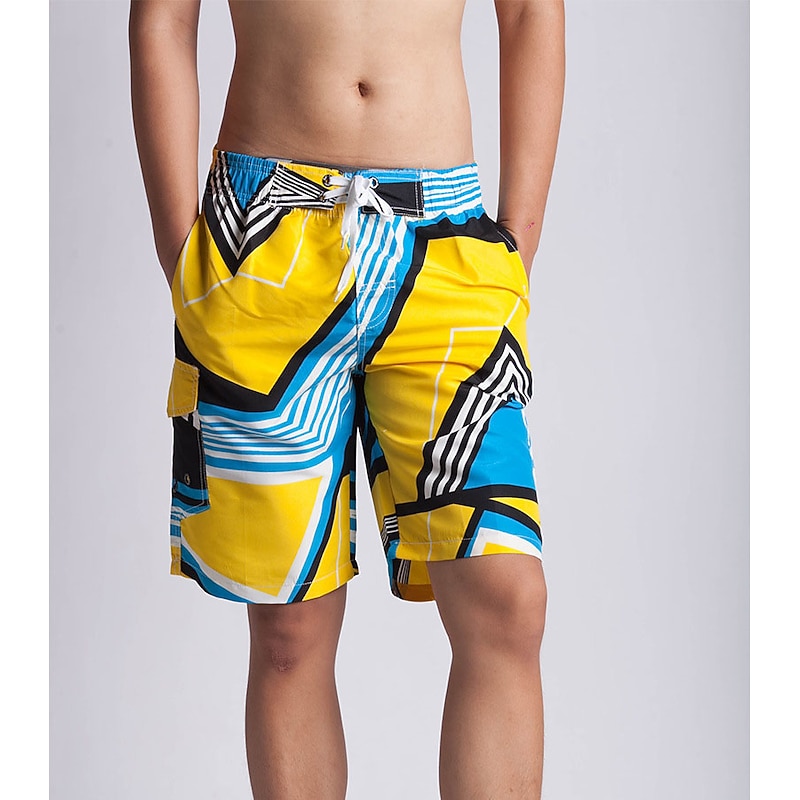 Men's Swim Trunks Swim Shorts Quick Dry Lightweight Board Shorts Bathing Suit with Pockets Mesh Lining Drawstring Swimming Surfing Water Sports Printed4