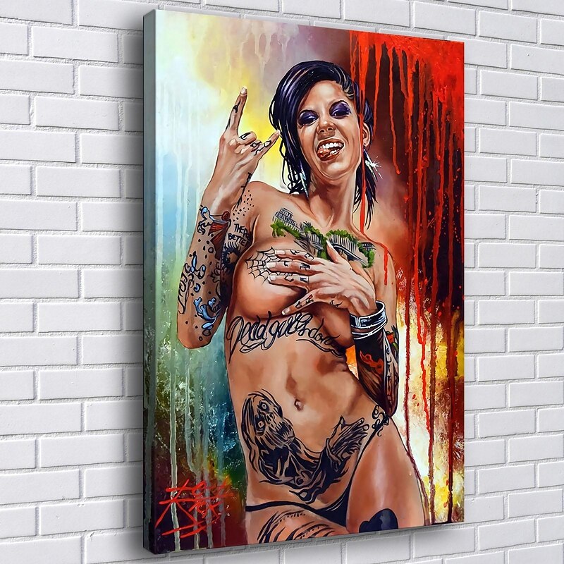 1 Panel People Prints Posters/Picture Tattoo Woman Modern Wall Art Wall Hanging Gift Home Decoration Rolled Canvas No Frame Unframed Unstretched Multiple Size2