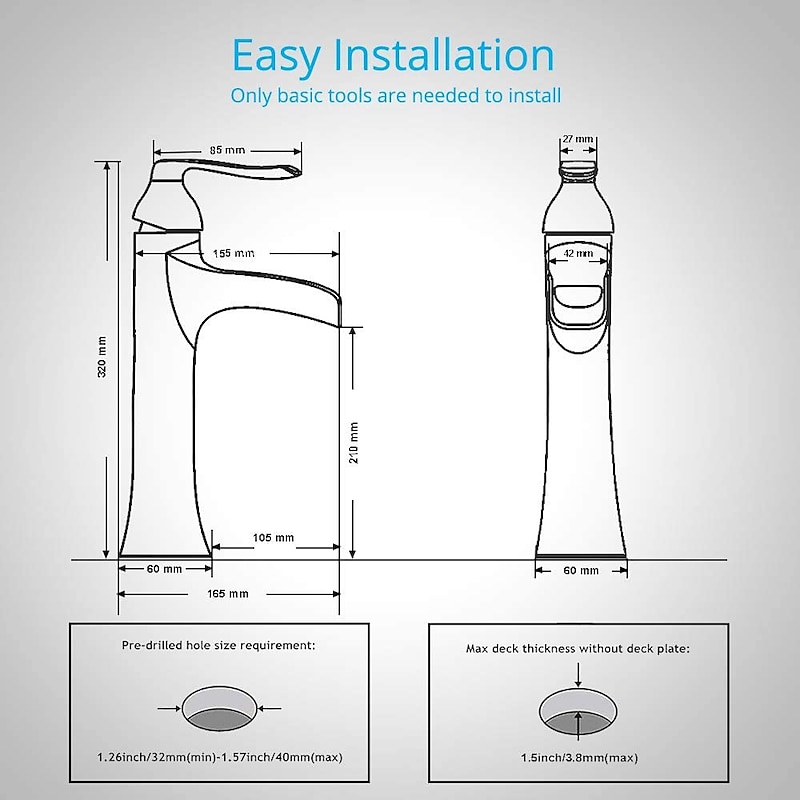 Waterfall Bathroom Faucet, Rustic Nickel Single Handle One Hole Brass Waterfall Bathroom Sink Faucet with Hot and Cold Water4