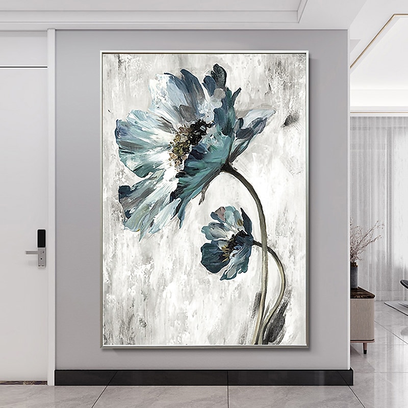 Mintura Handmade Flowers Oil Painting On Canvas Wall Art Decoration Modern Abstract Picture For Home Decor Rolled Frameless Unstretched Painting
