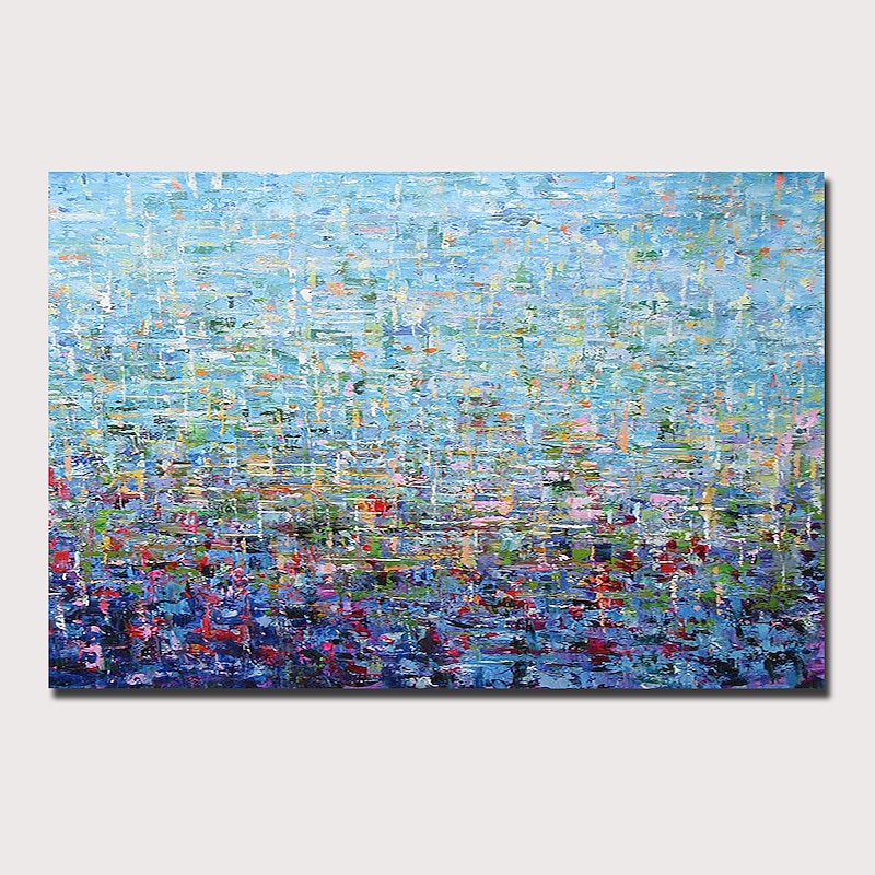 Handmade Oil Painting Canvas Wall Art Decoration Abstract Knife Painting Landscape Blue  For Home Decor Rolled Frameless Unstretched Painting2