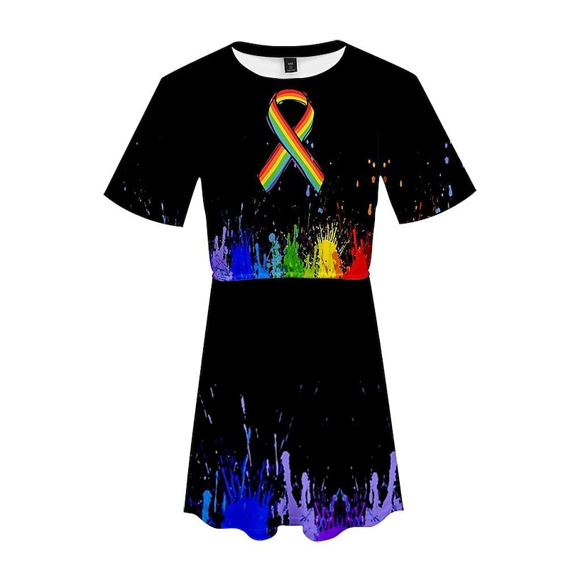 Gay Pride Rainbow Flag LGBT LGBTQ Dress Rainbow 3D Graphic For Women's Adults' Carnival 3D Print Pride Parade Pride Month3