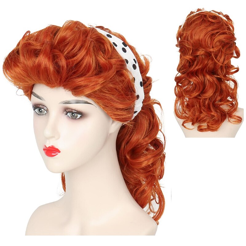 Missuhair Lucy Wig Copper Red Lucille 50's Housewife Wig for Women Adult  Only Wigs Halloween Wigs