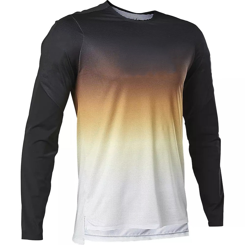 Men's Downhill Jersey Gradient Long Sleeve Bike Jersey Top with 3 Rear Pockets Mountain Bike MTB Road Bike Cycling Quick Dry Soft Comfortable Moisture Wicking Sports Yellow Blue Clothing Apparel - Main Image