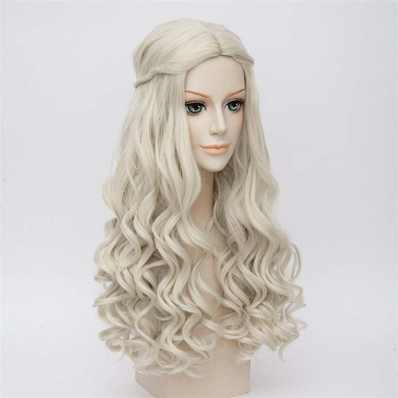 Cosplay Alice In Wonderland 2 Mirror In The White Queen Wigs Synthetic Hair Wigs Long Wavy Wigs Halloween Wigs3