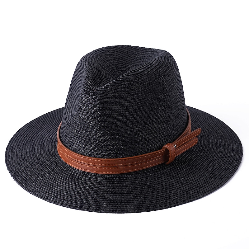 Women's Cowboy Hats 1pcs Basic Brown Band Western Hats4