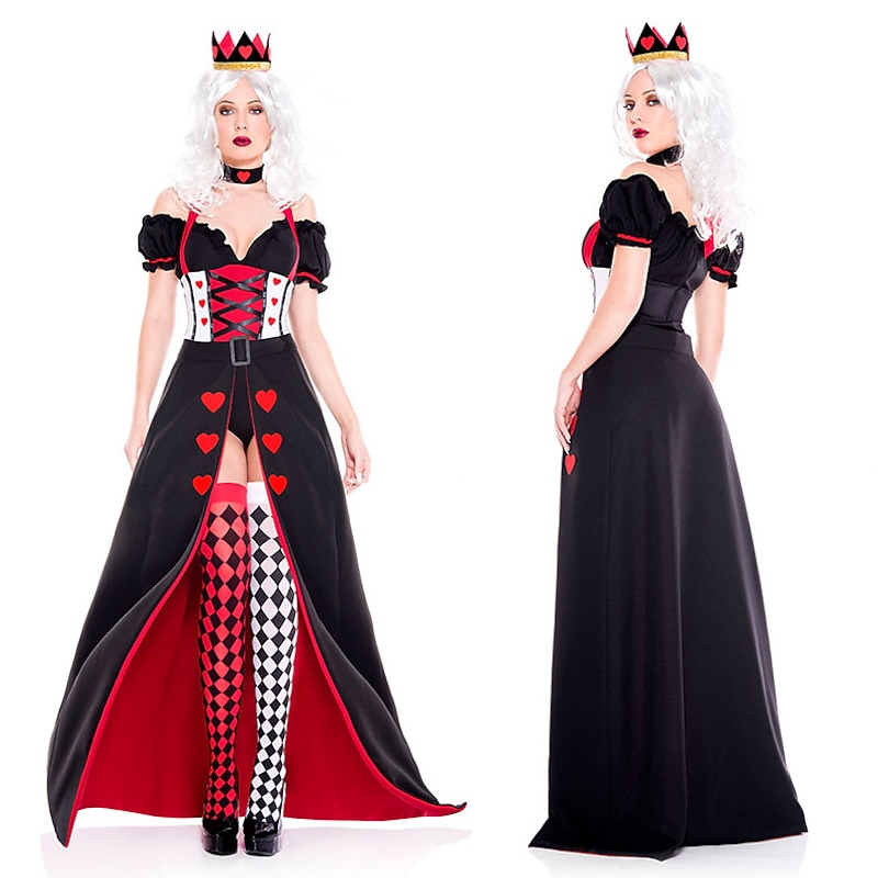 Fairytale The Red Queen Evil Queen Cosplay Costume Vacation Dress Sweet Movie Cosplay for Women's Adults' Masquerade