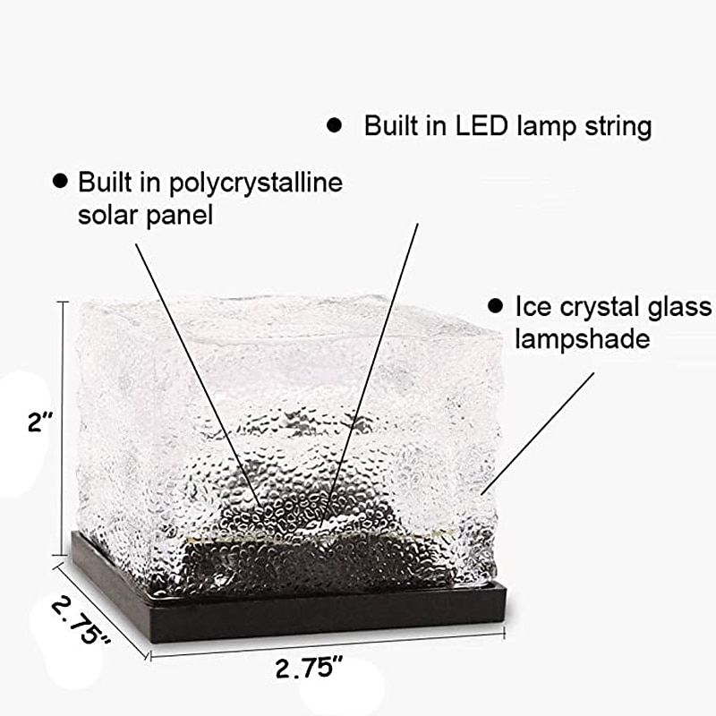 LED Solar  Ice Cube Landscape Light Outdoor Ground Lights Waterproof Floor Tile Light For Garden Patio Passage Pond Outdoor Decoration Lawn Lamp2