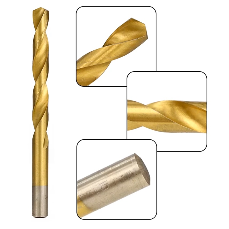 19pc/lot 1mm-10mm Titanium Metalworking Hard Metal HSS Twist Drill Bit Set For Drilling Stainless Steel3