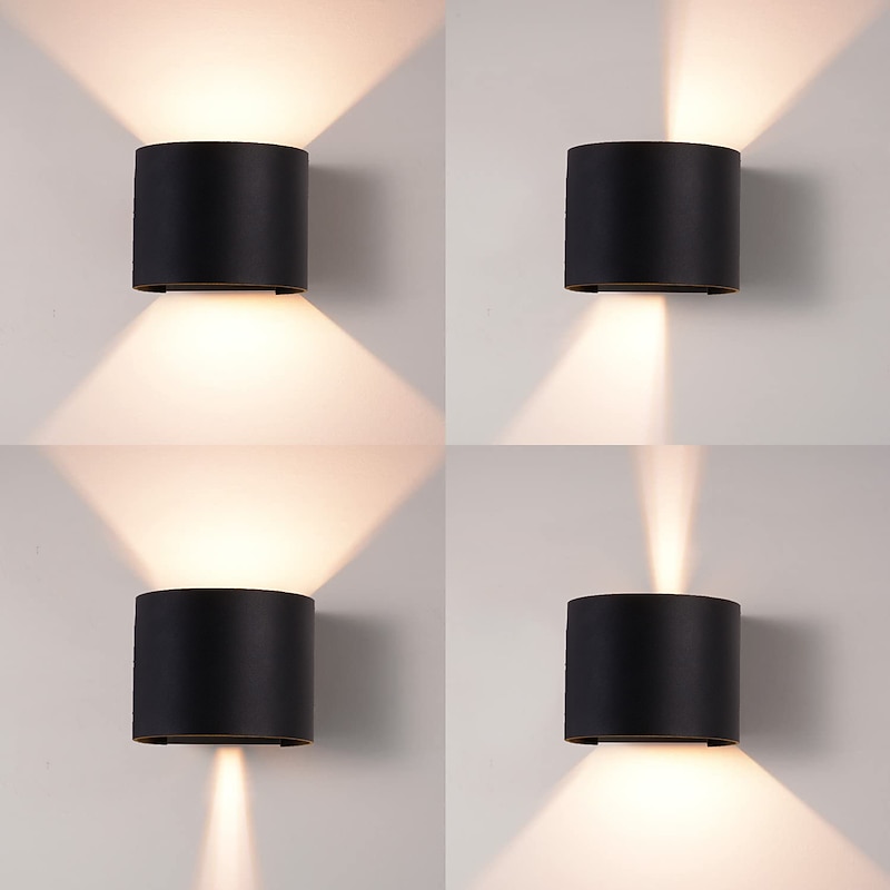 Outdoor/Indoor LED Wall Light 12W Double Light Source Waterproof Adjustable Luminous Angle Warm White/White Light Two-color Wall Lamp AC85-265V4