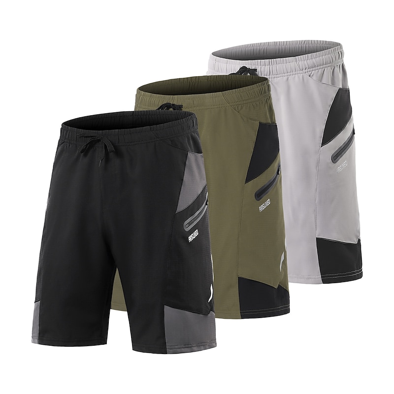 Arsuxeo Men's Cycling MTB Shorts Cycling Shorts Bike Shorts Bike Baggy Shorts MTB Shorts Form Fit Mountain Bike MTB Road Bike Cycling Sports 3D Pad Cycling Anatomic Design Reflective Strips Dark Grey3