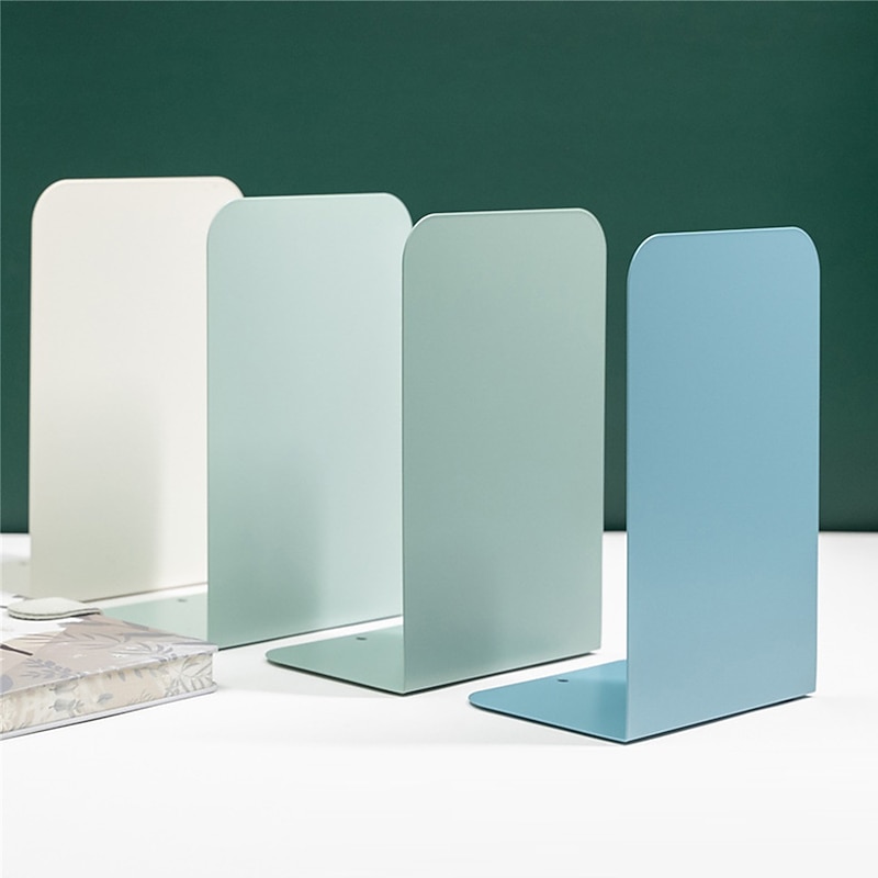 Book Ends 1 Pair Metal Decorative Bookends Non-Slip Bookends Bookends for School Office Business Easy to Carry Vintage Economy Universal Nonskid Heavy Duty 5.35*4.13*7.68 inch