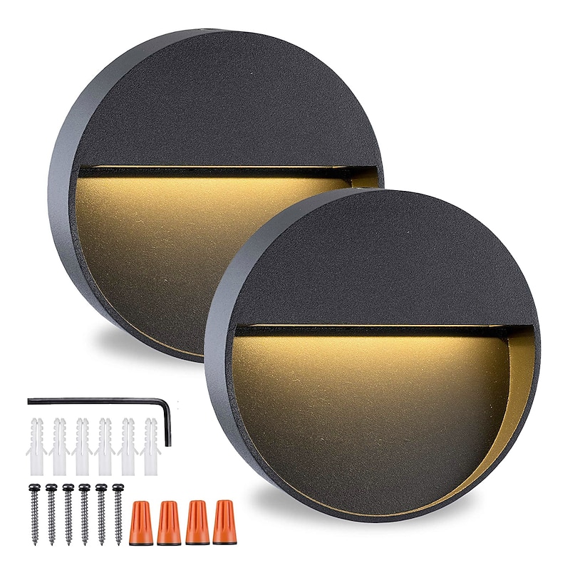 5W Outdoor Wall Light LED Waterproof IP65 Wall Lamp AC/D12V Safety Voltage Deck Lamp Bar Lamp Ladder Lamp Landscape Lamp Die Cast Aluminum 3000K Warm White Optional AC85-265V  2PCS 6PCS2