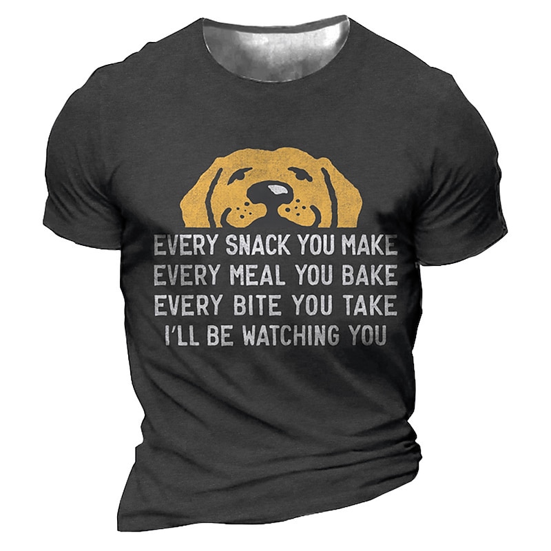 Men's Unisex Graphic Dog Letter T Shirt Short Sleeve T shirt 3D Print Crew Neck Shirt Sports Designer Casual Outdoor Street Daily Black Blue Brown Summer Clothing Apparel S M L XL XXL 3XL 4XL4