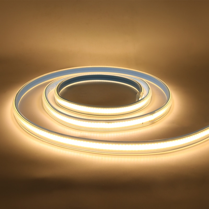 10m 32.8ft Led Neon Rope Strip Light IP67 Waterproof COB AC 220V 300LEDs High Density FOB Flexible RA90 3000K 4000K 6000K3